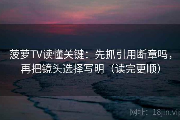 菠萝TV读懂关键：先抓引用断章吗，再把镜头选择写明（读完更顺）