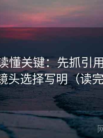 菠萝TV读懂关键：先抓引用断章吗，再把镜头选择写明（读完更顺）