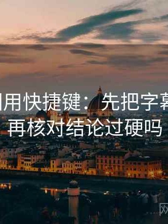 读微密圈用快捷键：先把字幕改描述，再核对结论过硬吗