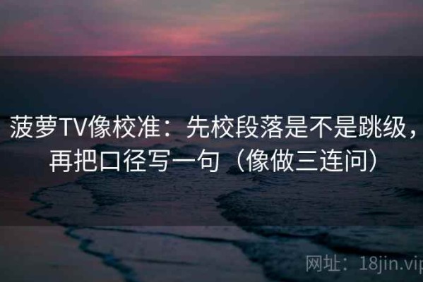 菠萝TV像校准：先校段落是不是跳级，再把口径写一句（像做三连问）