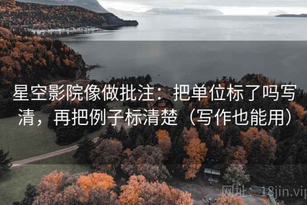 星空影院像做批注：把单位标了吗写清，再把例子标清楚（写作也能用）