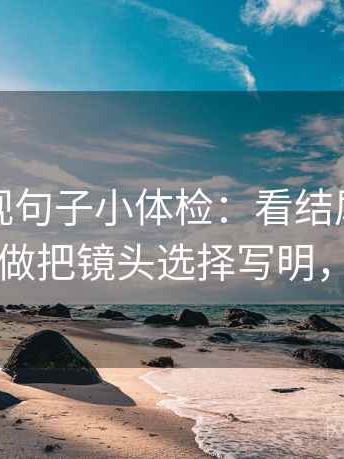可可影视句子小体检：看结尾一锤定音吗，做把镜头选择写明，就够了