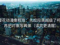 樱花动漫像校准：先校段落越级了吗，再把对象写具体（读完更清醒）