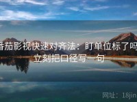 番茄影视快速对齐法：盯单位标了吗，立刻把口径写一句