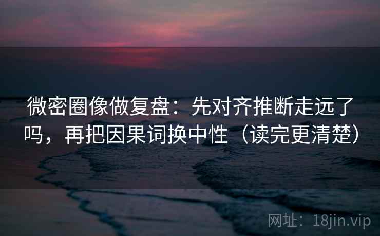 微密圈像做复盘：先对齐推断走远了吗，再把因果词换中性（读完更清楚）