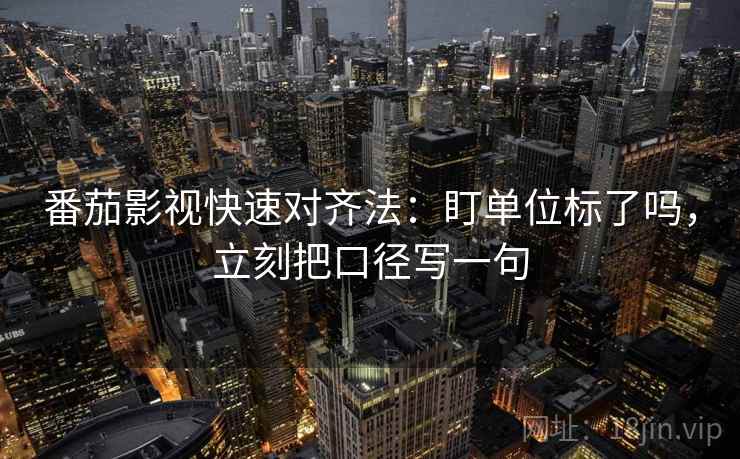 番茄影视快速对齐法：盯单位标了吗，立刻把口径写一句