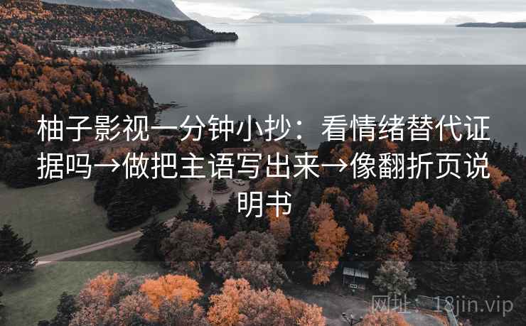 柚子影视一分钟小抄：看情绪替代证据吗→做把主语写出来→像翻折页说明书